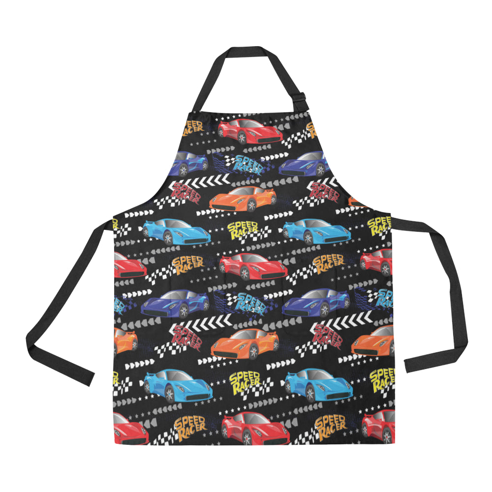 Racing Pattern Print Design A05 Apron with Pocket
