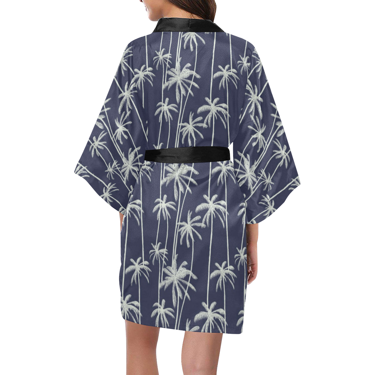 Palm Tree Pattern Print Design PT06 Women Kimono Robe