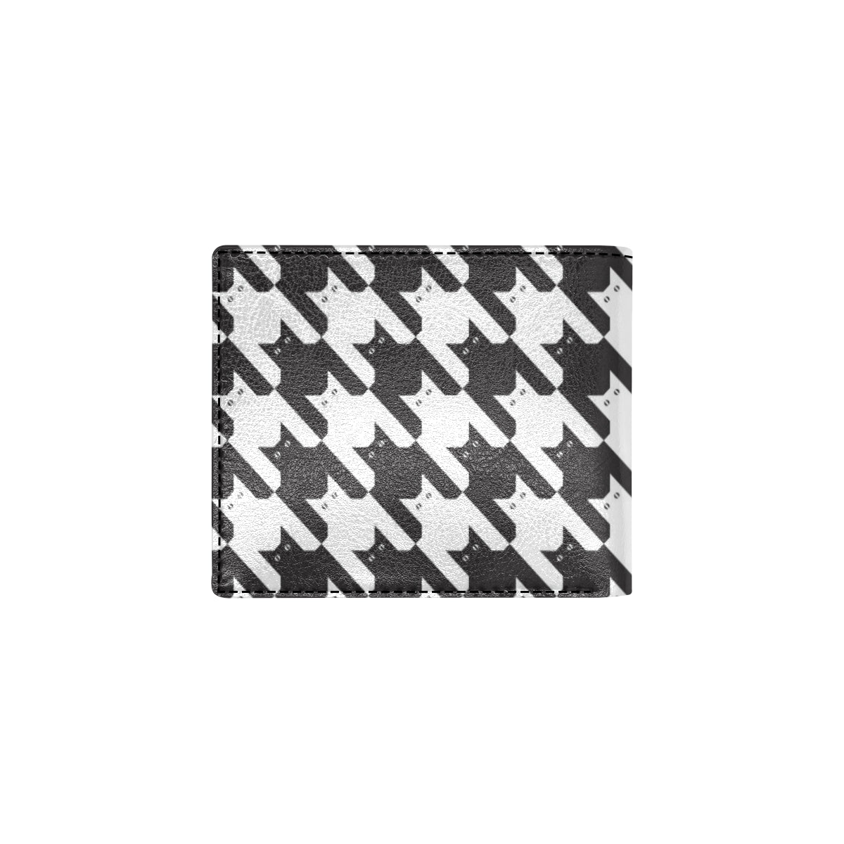 Cat HoundstoothPattern Print Design 01 Men's ID Card Wallet