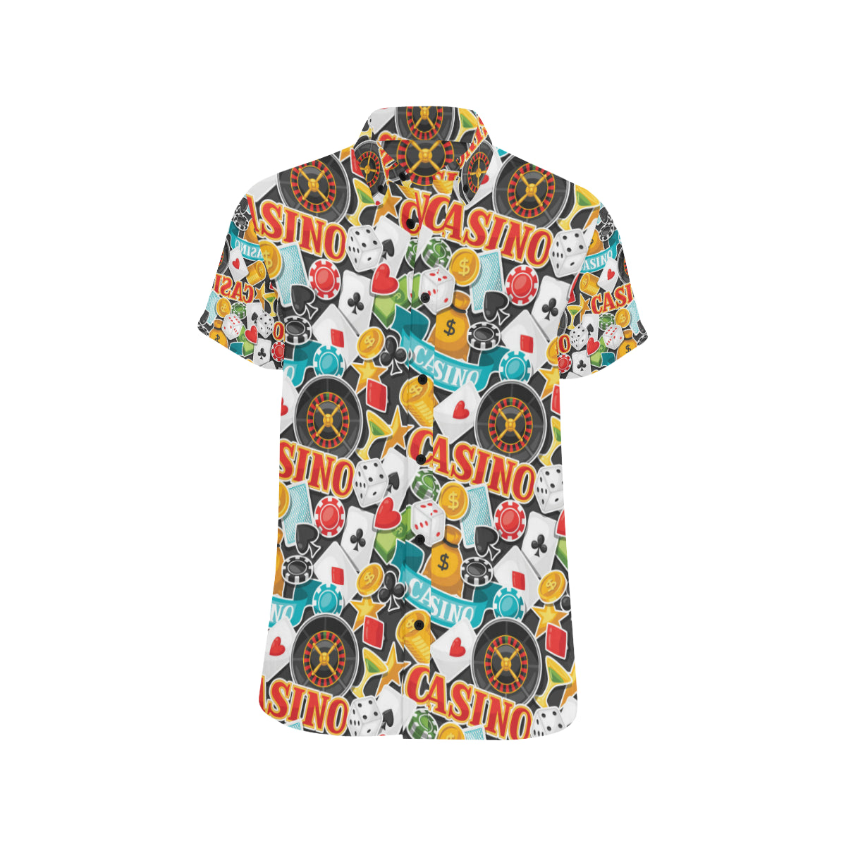 Casino Pattern Print Design 03 Men's Short Sleeve Button Up Shirt