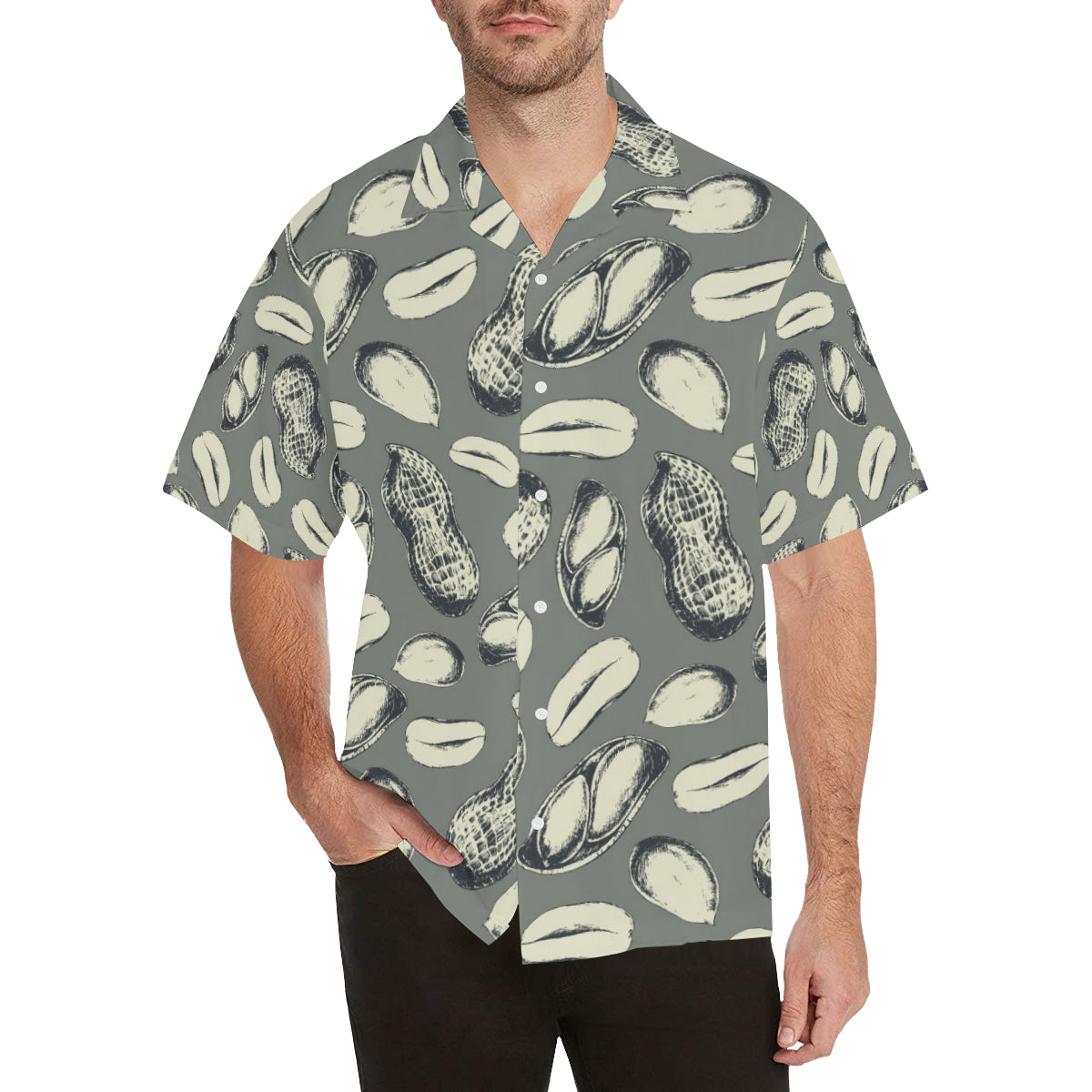 Peanut Pattern Print Design A01 Men's Hawaiian Shirt