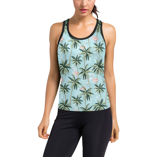 Palm Tree Pattern Print Design PT05 Women's Racerback Tank Top