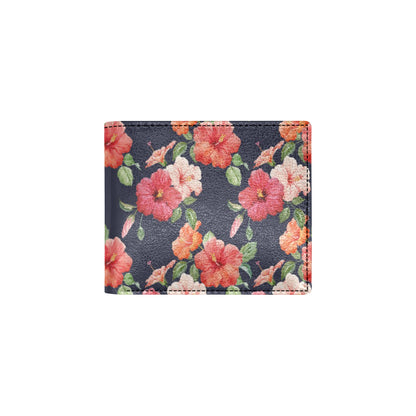 Tropical Flower Pattern Print Design TF020 Men's ID Card Wallet