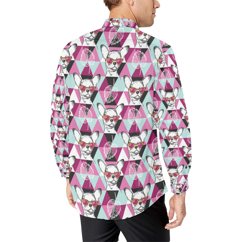 Chihuahua Cute Triangle Pattern Men's Long Sleeve Shirt