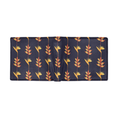 Heliconia Pattern Print Design HL06 Men's ID Card Wallet