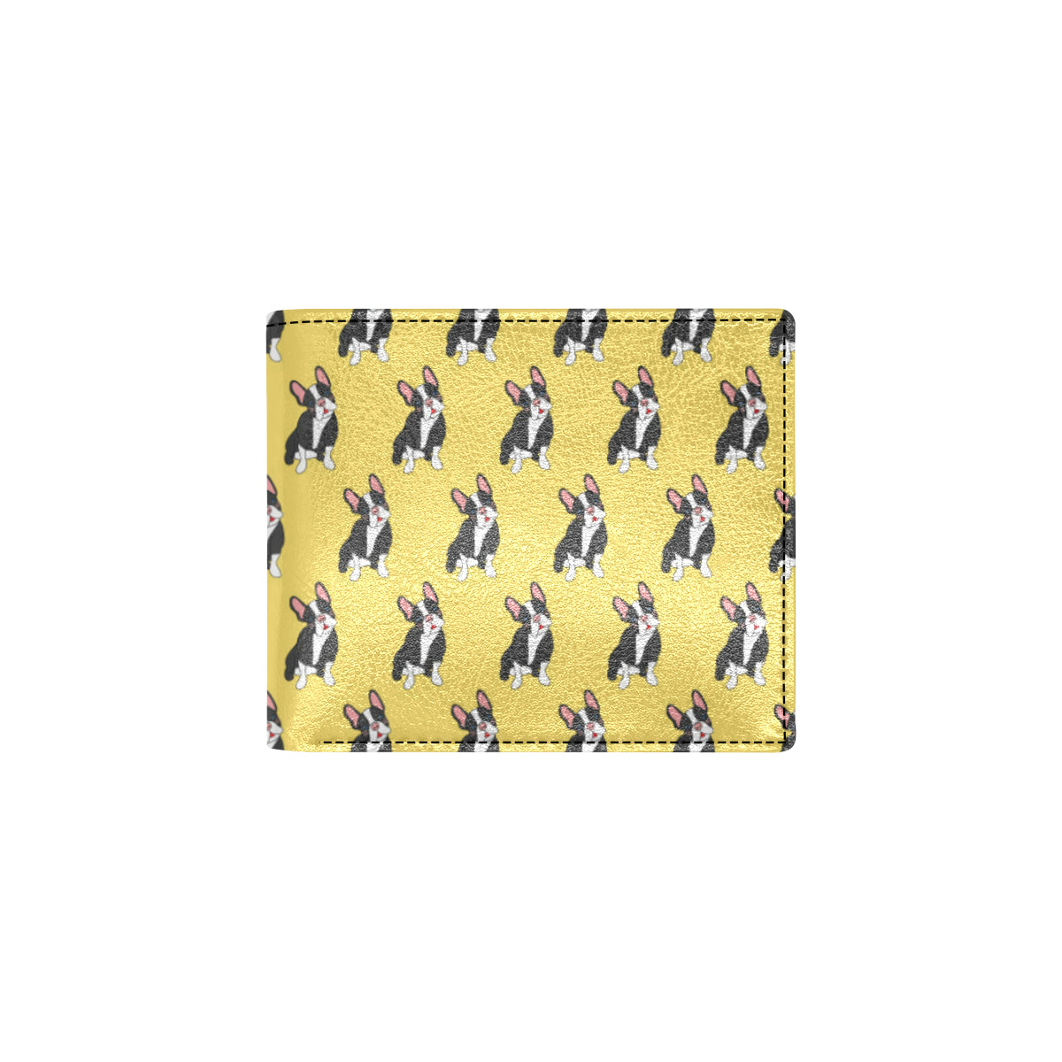 Boston Terrier Pattern Print Design 06 Men's ID Card Wallet