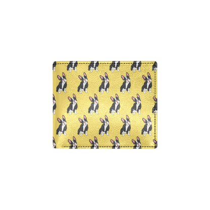 Boston Terrier Pattern Print Design 06 Men's ID Card Wallet