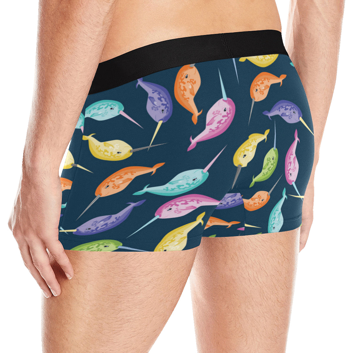 Narwhal Colorful Pattern Print Design 03 Men's Boxer Briefs