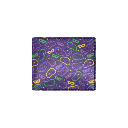 Mardi Gras Pattern Print Design 04 Men's ID Card Wallet