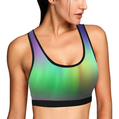 Aurora Borealis Pattern Print Design 03 Sports Bra