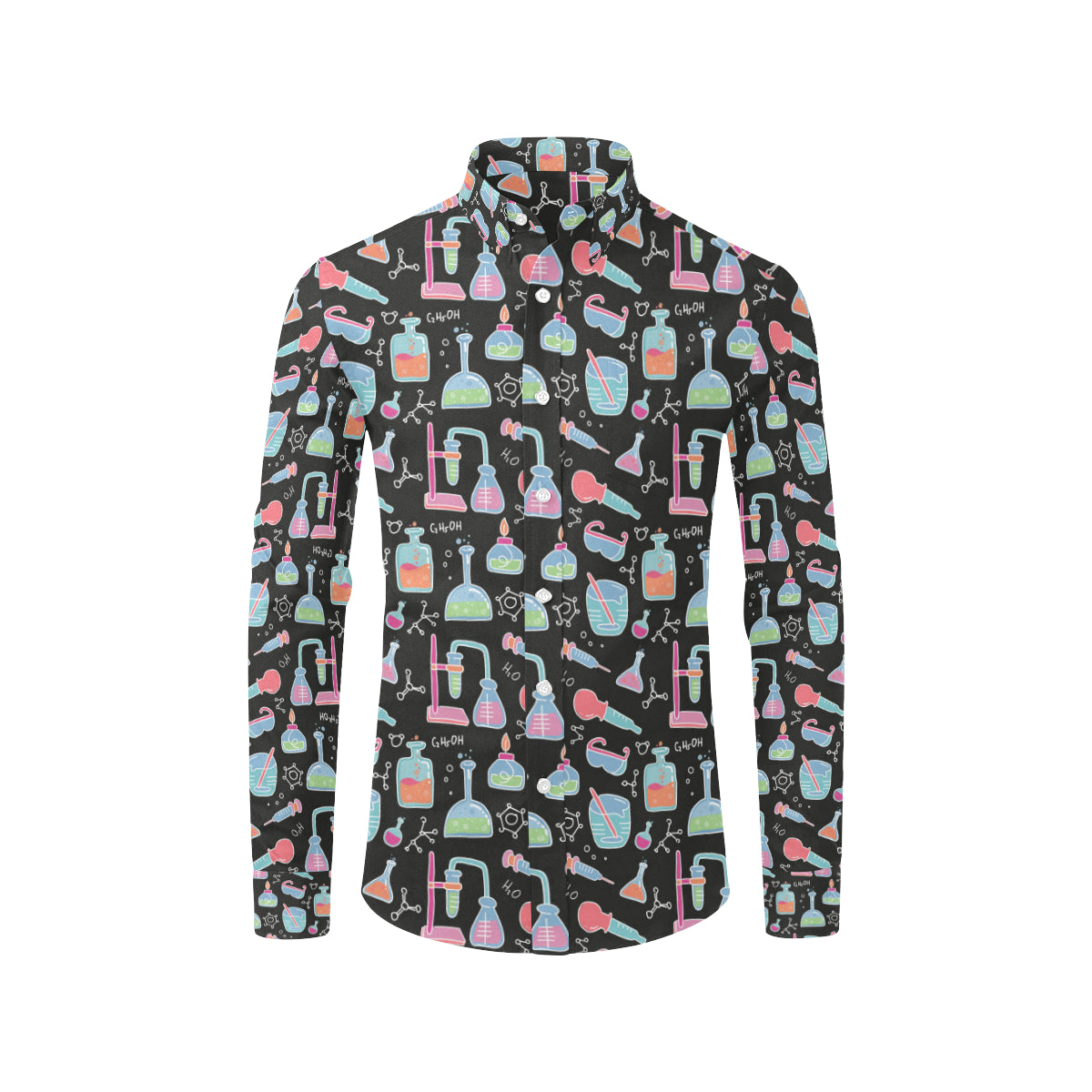 Chemical Pattern Print Design 06 Men's Long Sleeve Shirt