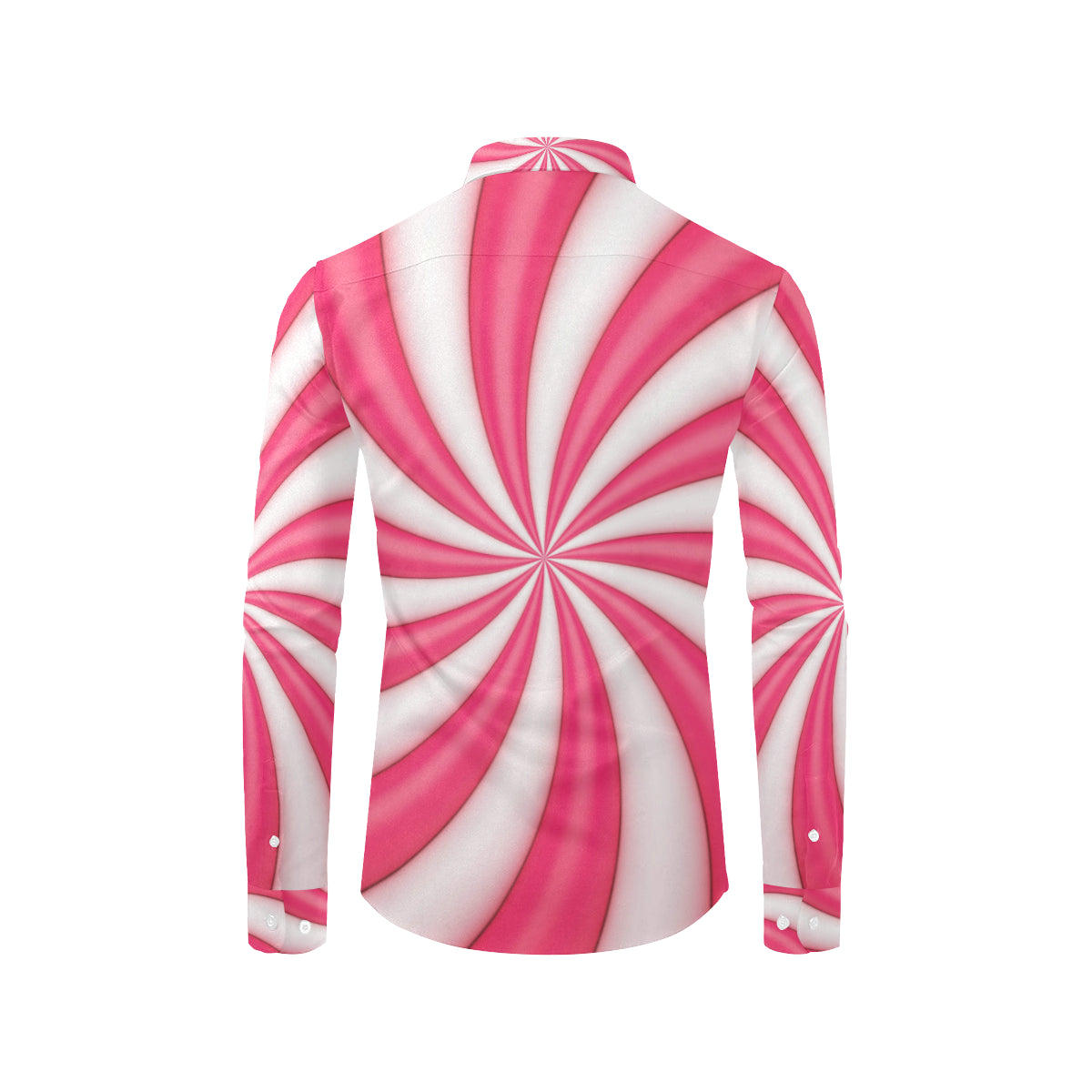 Vortex Twist Swirl Candy Print Men's Long Sleeve Shirt