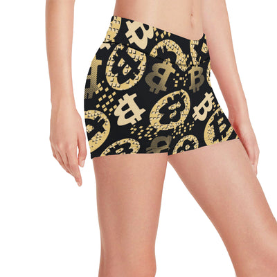 Bitcoin Pattern Print Design DO06 Yoga Shorts