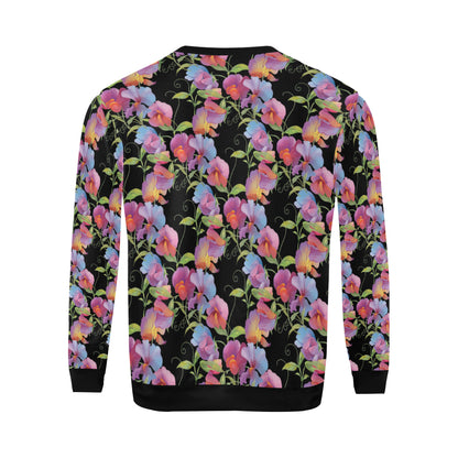 Peony Pattern Print Design PE012 Men Long Sleeve Sweatshirt