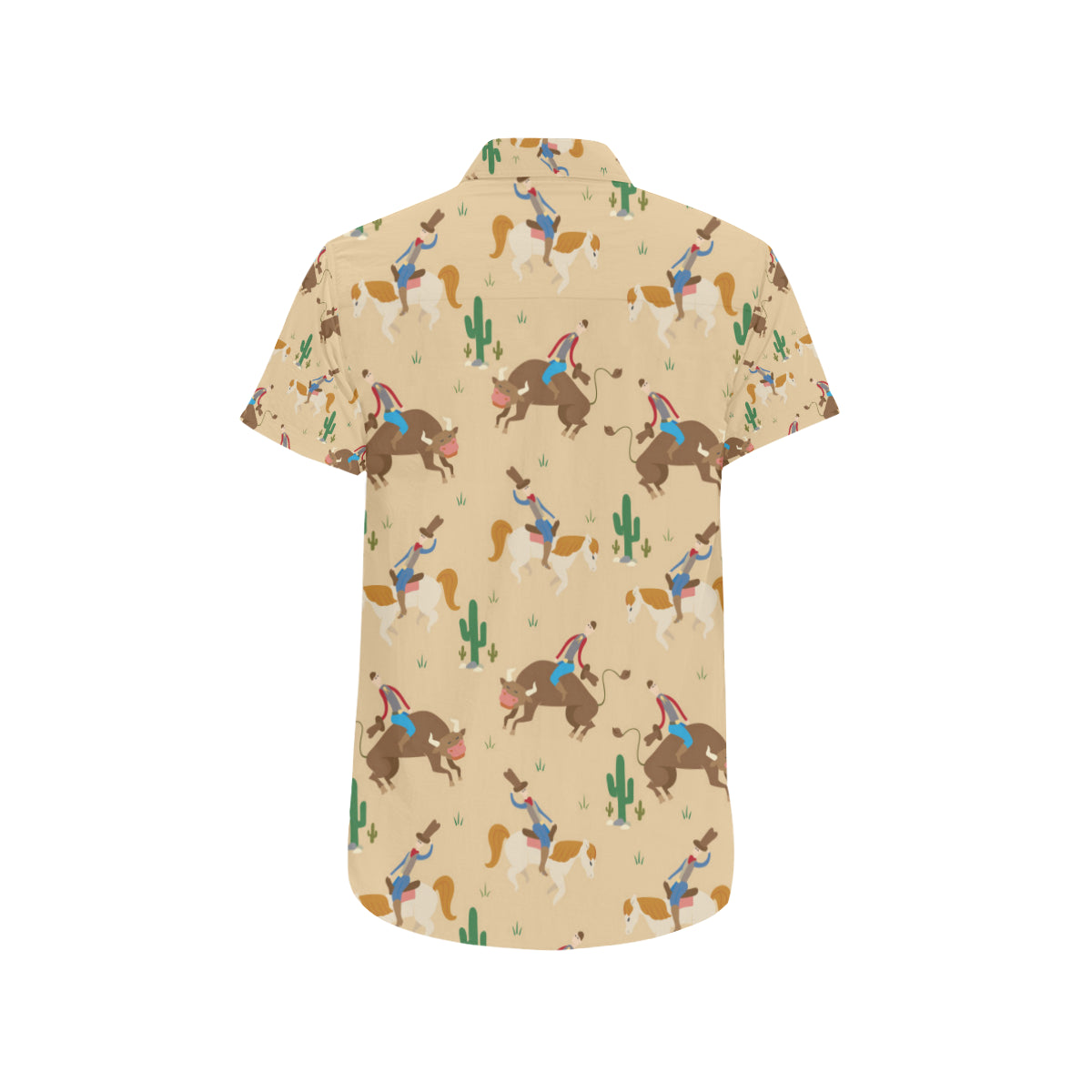 Rodeo Pattern Print Design A02 Men's Short Sleeve Button Up Shirt