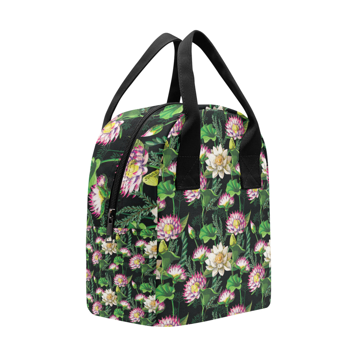 Water Lily Pattern Print Design WL010 Insulated Lunch Bag