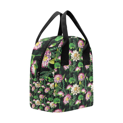 Water Lily Pattern Print Design WL010 Insulated Lunch Bag