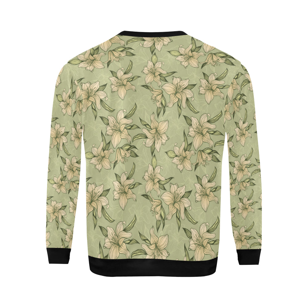 Lily Pattern Print Design LY06 Men Long Sleeve Sweatshirt