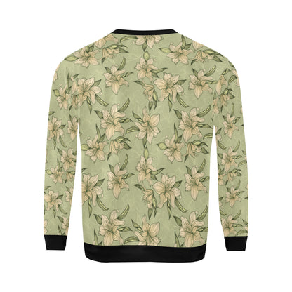 Lily Pattern Print Design LY06 Men Long Sleeve Sweatshirt