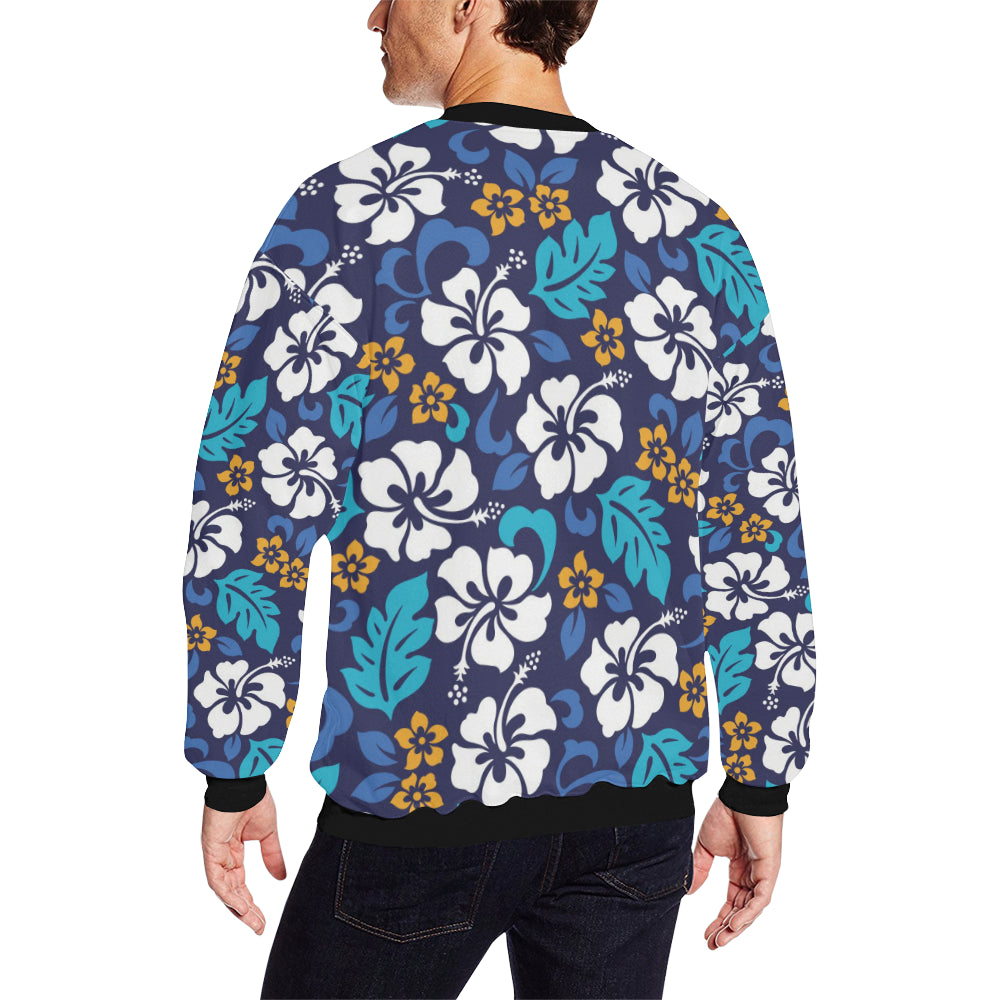Hibiscus Pattern Print Design HB030 Men Long Sleeve Sweatshirt