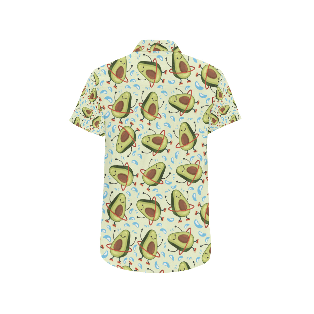 Avocado Pattern Print Design AC02 Men's Short Sleeve Button Up Shirt