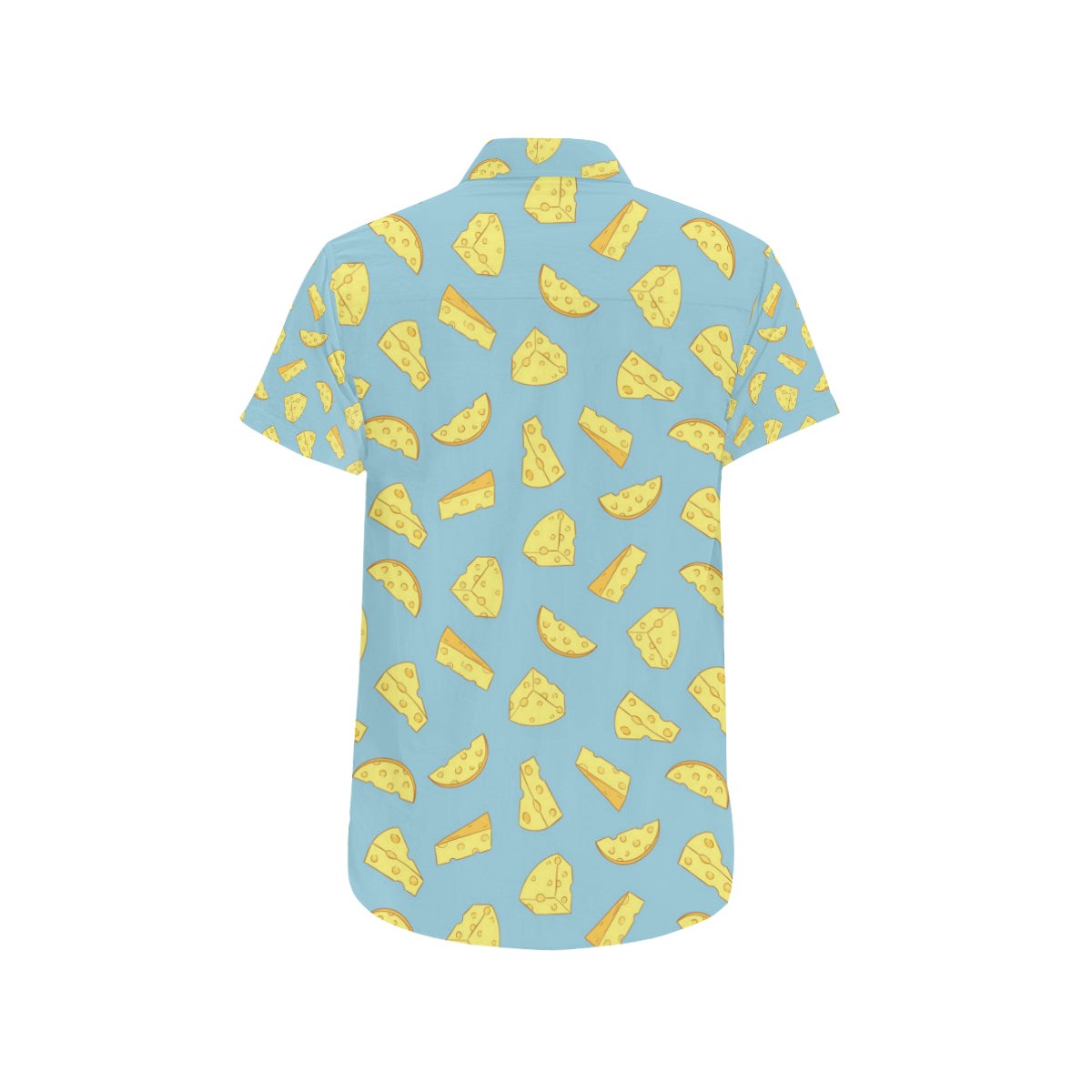 Cheese Pattern Print Design 04 Men's Short Sleeve Button Up Shirt