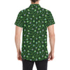 Peacock Feather Green Design Print Men's Short Sleeve Button Up Shirt