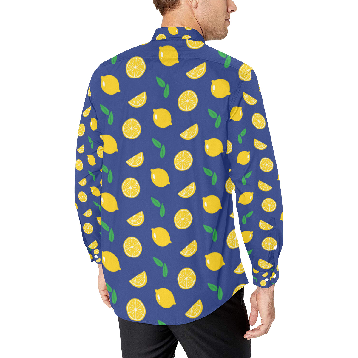 Citrus  Pattern Print Design 02 Men's Long Sleeve Shirt