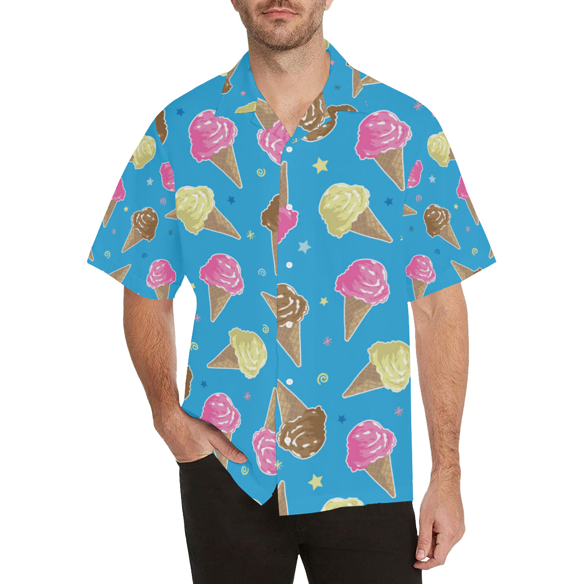Ice Cream Pattern Print Design 01 Men's Hawaiian Shirt