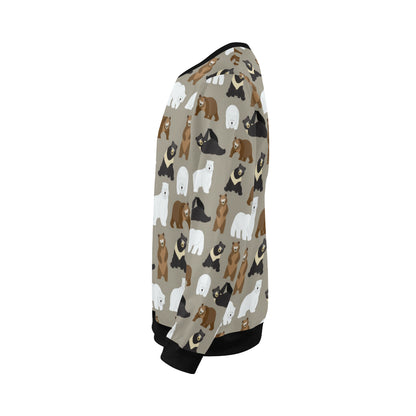 Bear Pattern Print Design BE03 Men Long Sleeve Sweatshirt