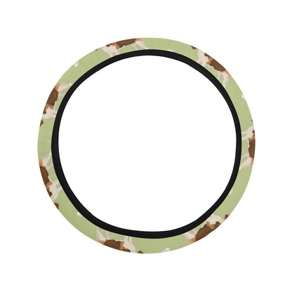 Beagle Pattern Print Design 07 Steering Wheel Cover with Elastic Edge