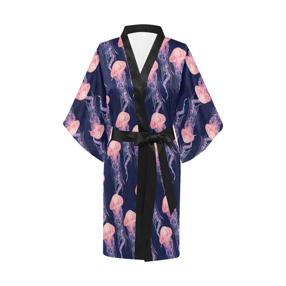 Jellyfish Pattern Print Design 03 Women's Short Kimono