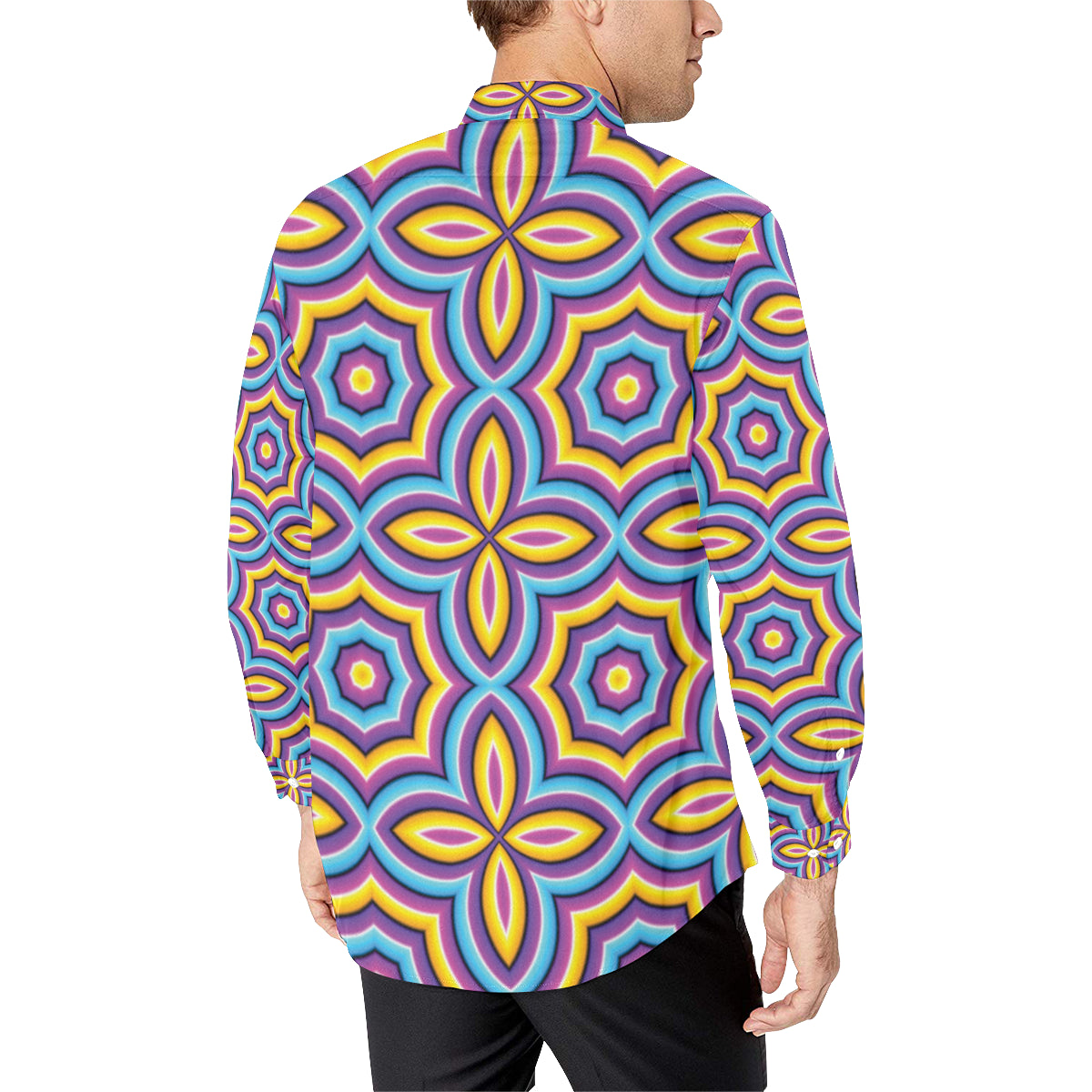Optical illusion Pattern Print Design A03 Men's Long Sleeve Shirt