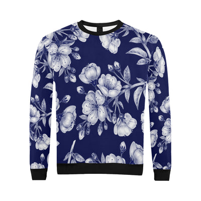 Cherry Blossom Pattern Print Design CB01 Men Long Sleeve Sweatshirt