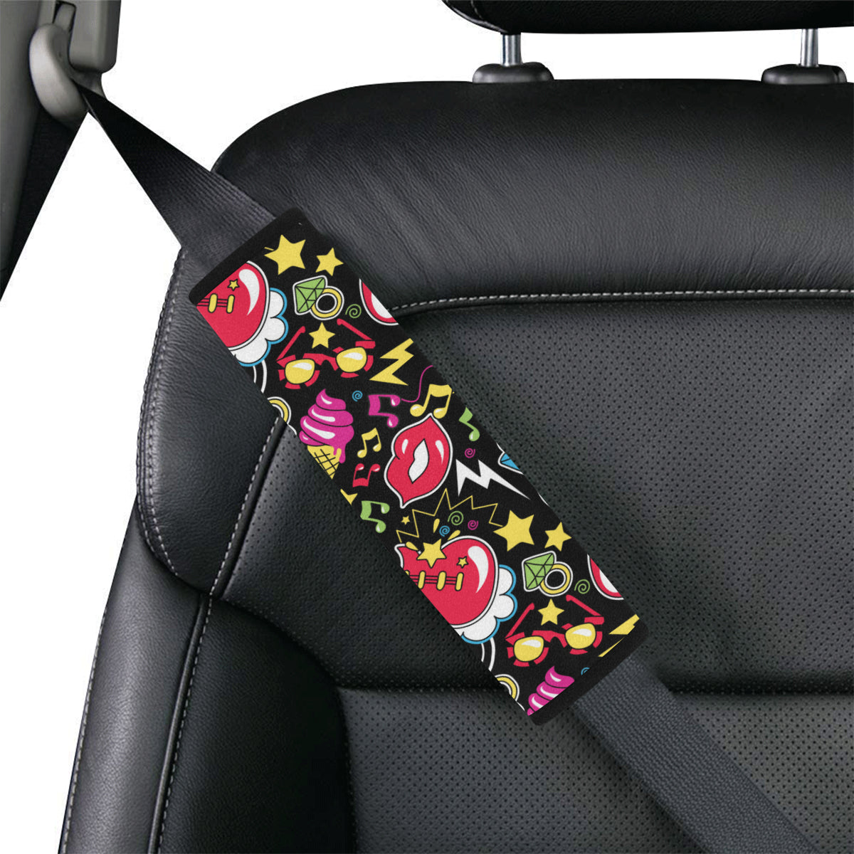 Pop Art Pattern Print Design A04 Car Seat Belt Cover