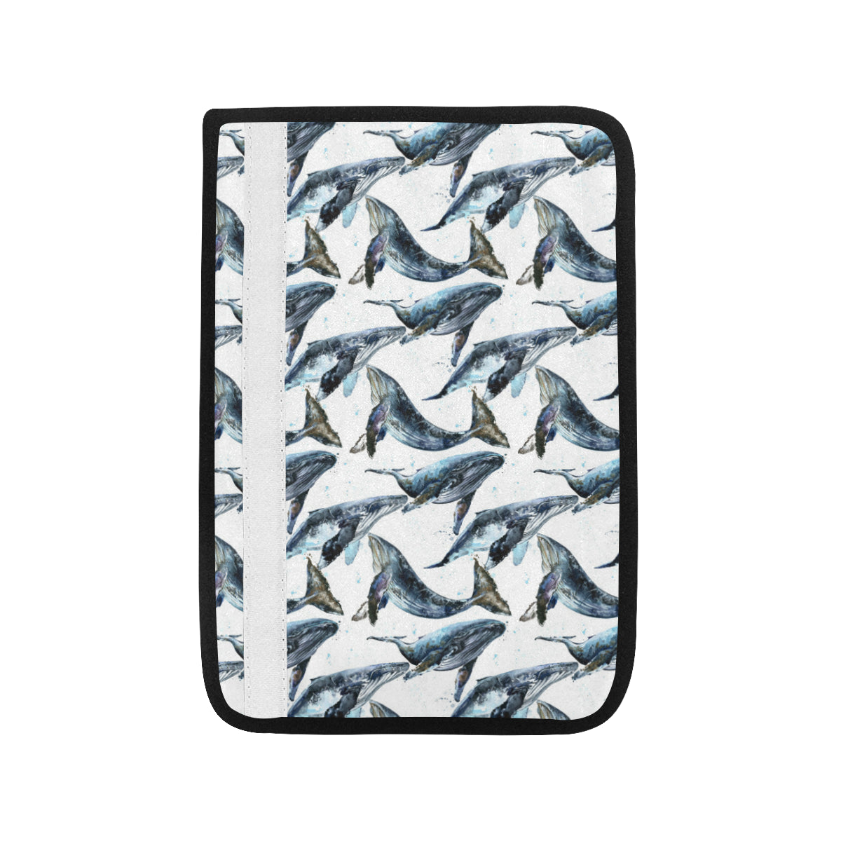 Blue Whale Pattern Print Design 03 Car Seat Belt Cover