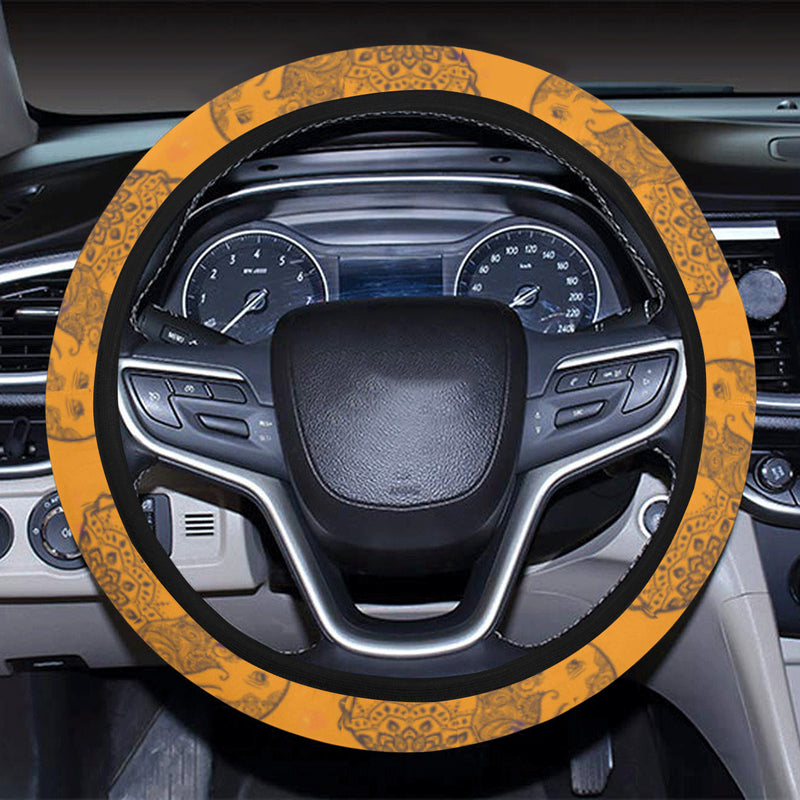 Elephant Aztec Steering Wheel Cover with Elastic Edge