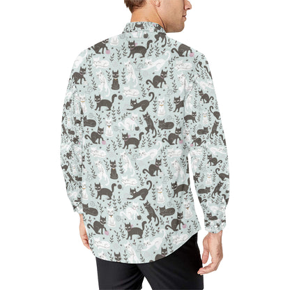 Cat Pattern Print Design 08 Men's Long Sleeve Shirt