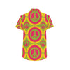 Peace Sign Pattern Print Design A01 Men's Short Sleeve Button Up Shirt