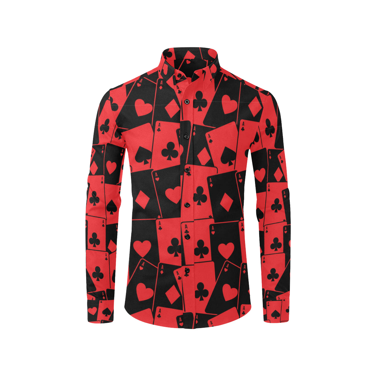 Poker Cards Pattern Print Design A01 Men's Long Sleeve Shirt