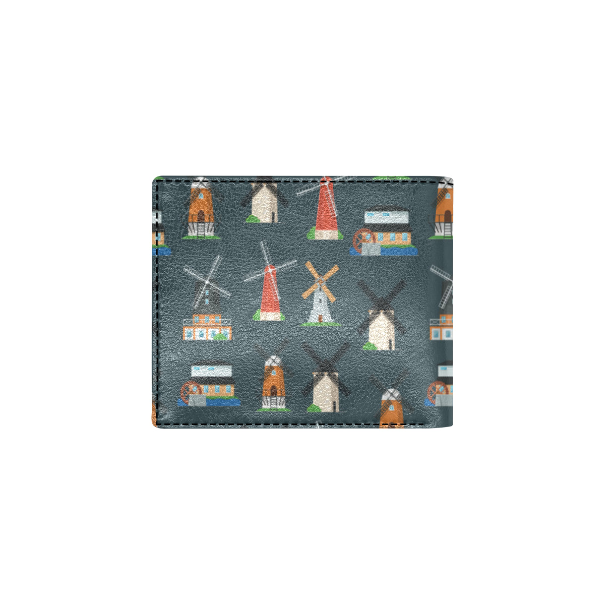 Windmill Pattern Print Design 04 Men's ID Card Wallet