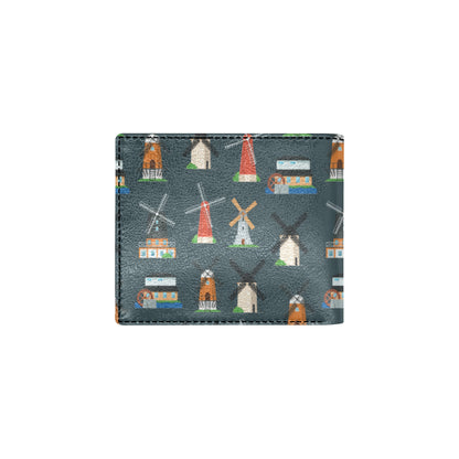 Windmill Pattern Print Design 04 Men's ID Card Wallet