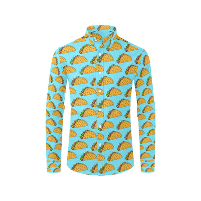 Taco Pattern Print Design TC03 Men's Long Sleeve Shirt