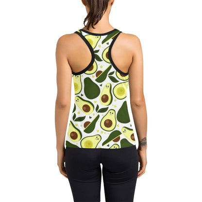 Avocado Pattern Print Design AC06 Women's Racerback Tank Top