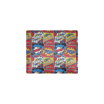 Comic Book Pattern Print Design 03 Men's ID Card Wallet