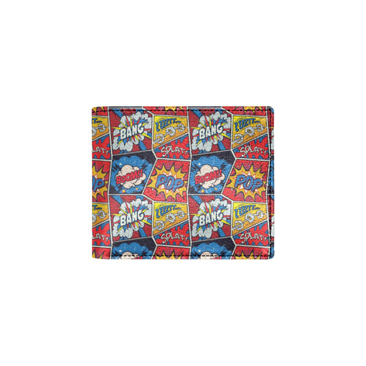 Comic Book Pattern Print Design 03 Men's ID Card Wallet