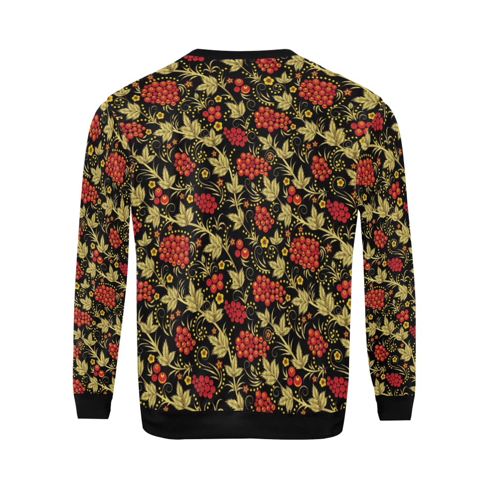 Cranberry Pattern Print Design CB02 Men Long Sleeve Sweatshirt
