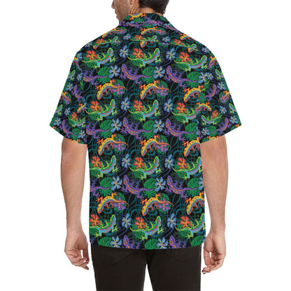 Gecko Colorful Pattern Print Design 01 Men's Hawaiian Shirt