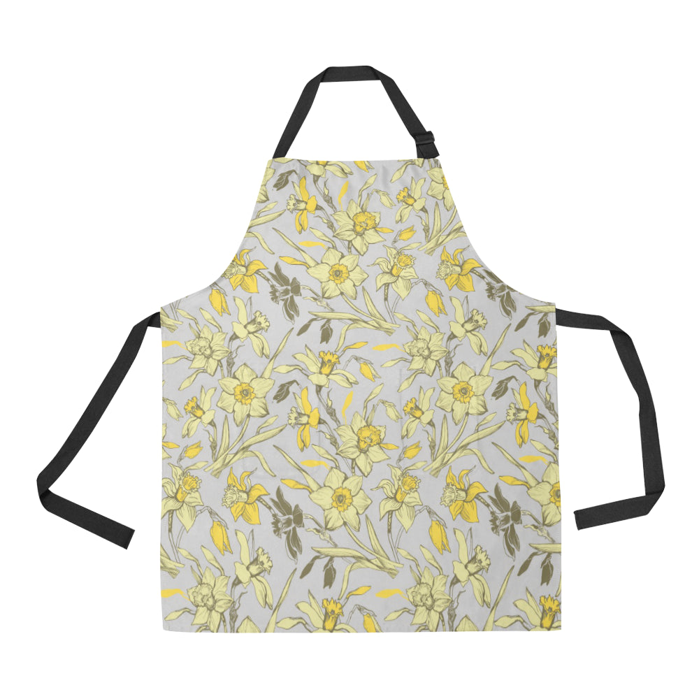 Daffodils Pattern Print Design DF05 Apron with Pocket