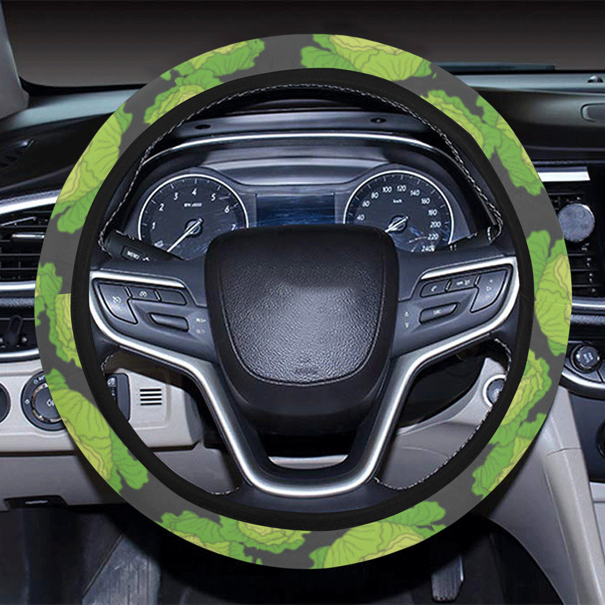 Cabbage Pattern Print Design 01 Steering Wheel Cover with Elastic Edge